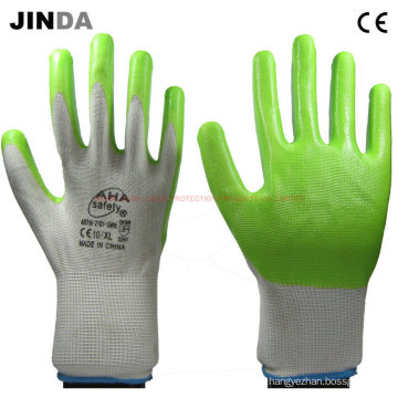 Ns020 Nitrile-Nylon guantes de trabajo revestidos